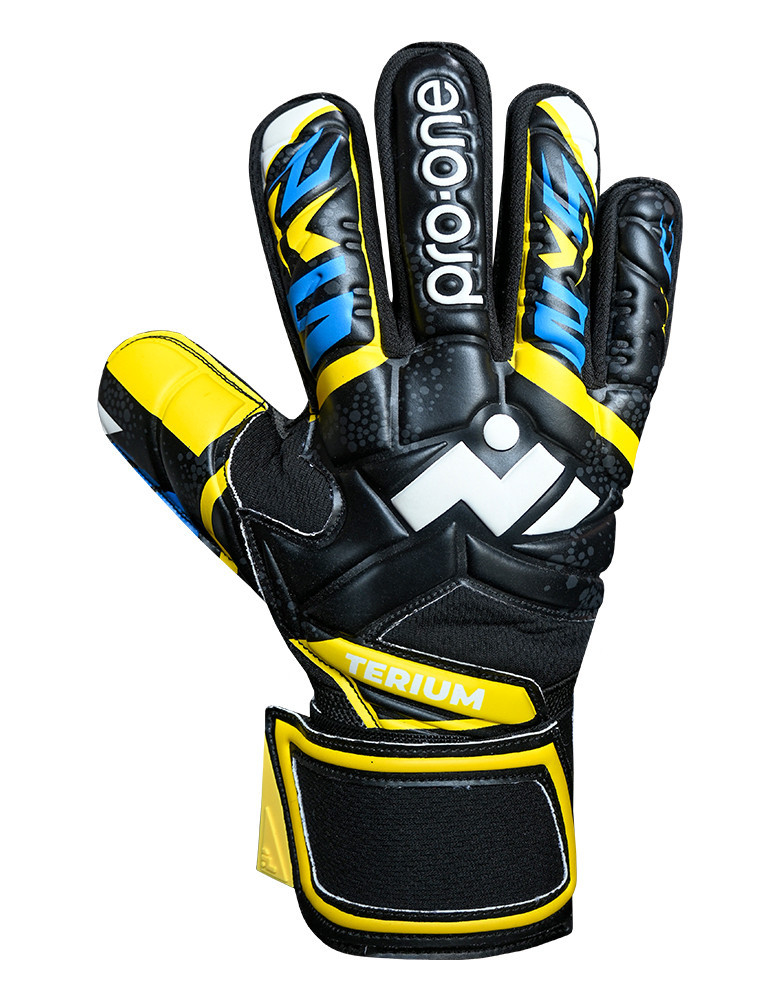 Goalkeeper gloves Pro-One Terium Black/Yellow Fingersave-Goalkeeper gloves