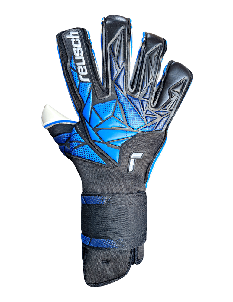 Reusch Attrakt Re:Grip Black/Electric Blue Goalkeeper Gloves