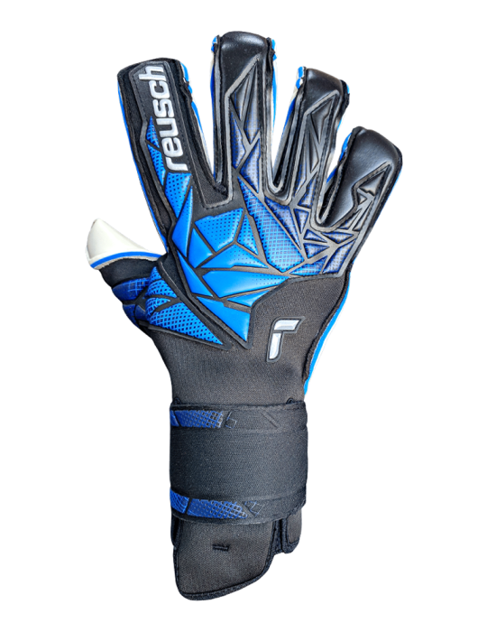 Reusch Attrakt Re:Grip Black/Electric Blue Goalkeeper Gloves