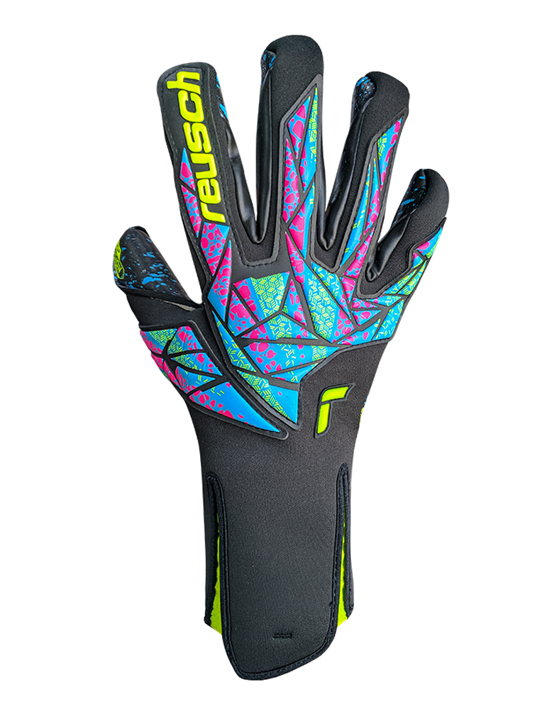 Reusch Attrakt Fusion Strapless Black/Safety Yellow Goalkeeper Gloves