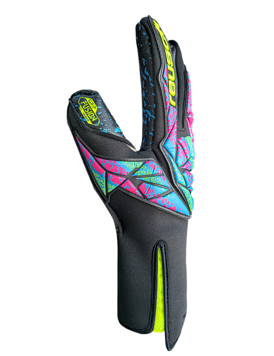 Reusch Attrakt Fusion Strapless Black/Safety Yellow Goalkeeper Gloves