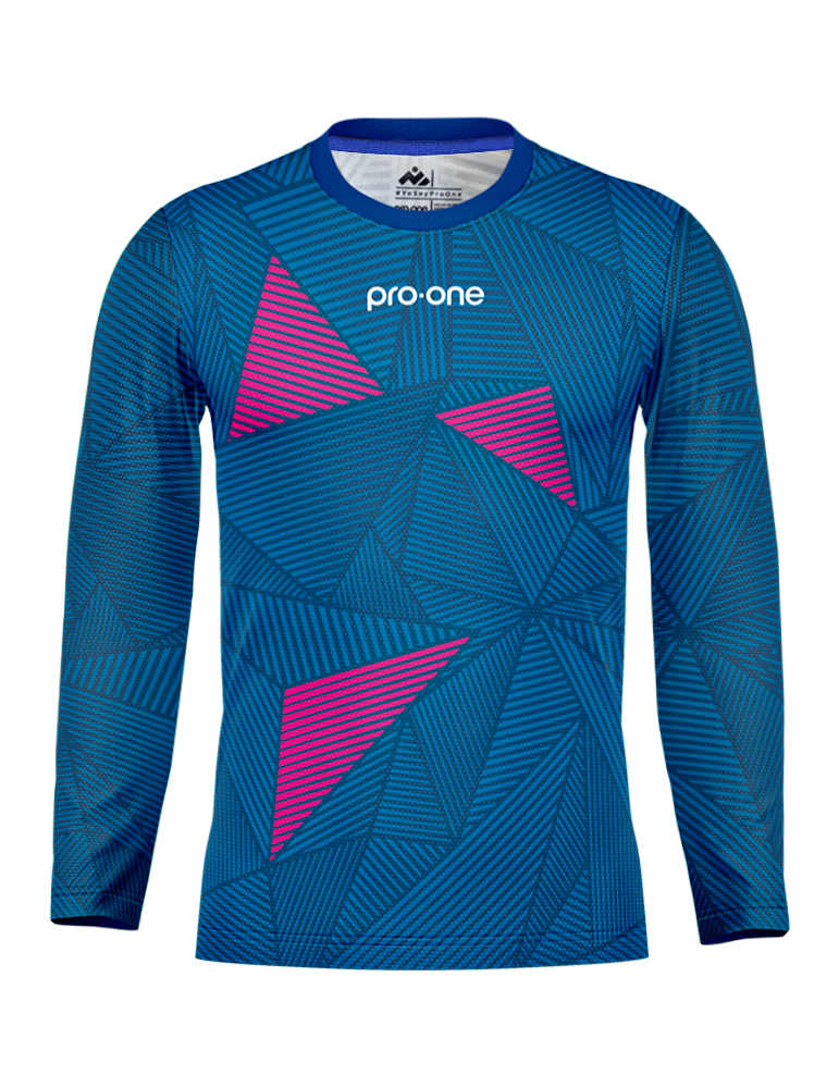 Pro-One Energy M/Long Blue Steel/Fuchsia T-Shirt