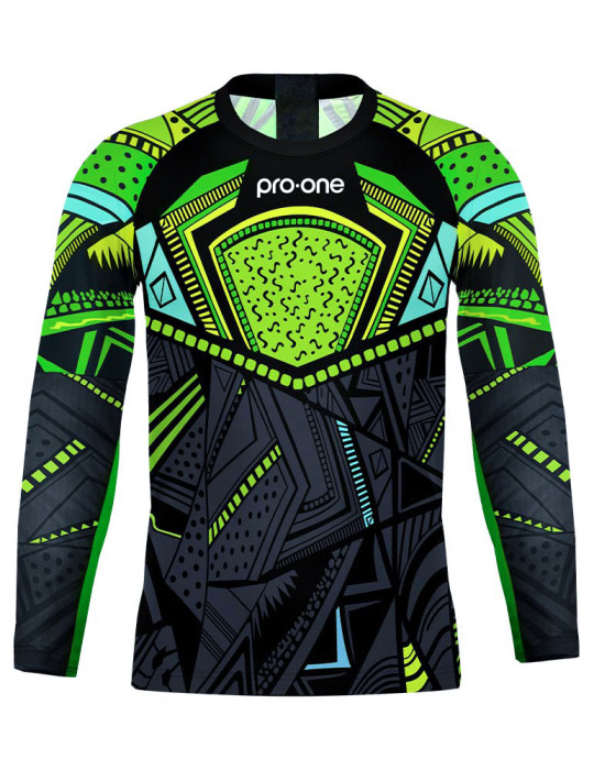 Pro-One Tempo RX Black/Green Long-sleeved T-shirt